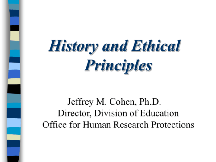 History and ethical principles sbe