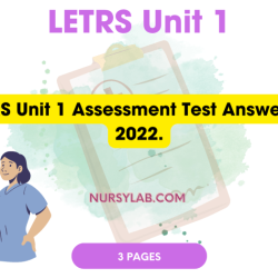 Letrs unit 1 assessment answers free