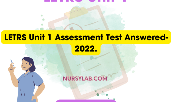 Letrs unit 1 assessment answers free