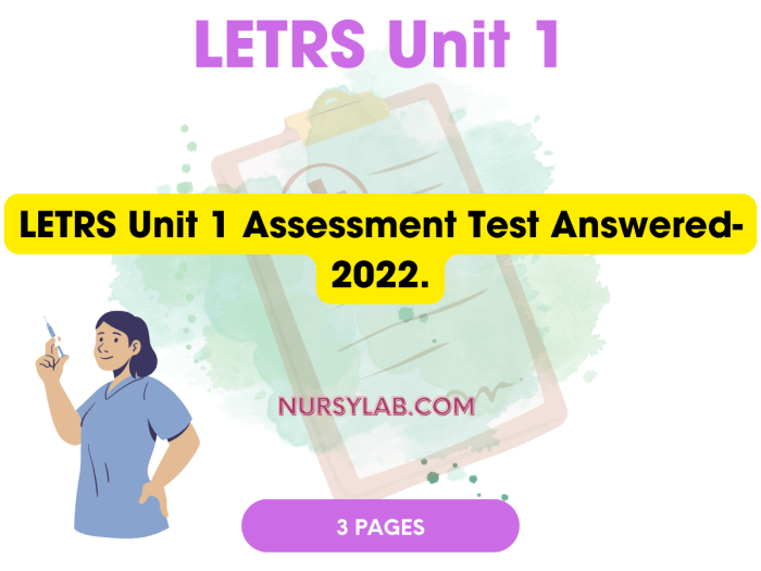 Letrs unit 1 assessment answers free