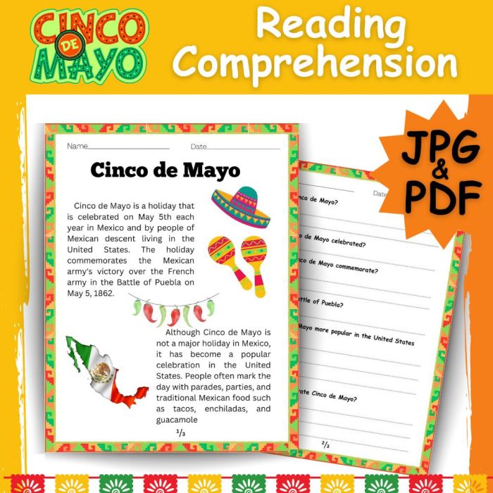 Cinco de mayo reading comprehension