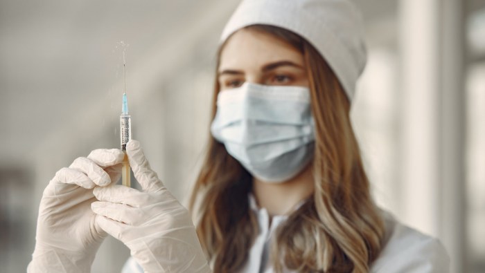 A nurse is preparing to give an intramuscular injection