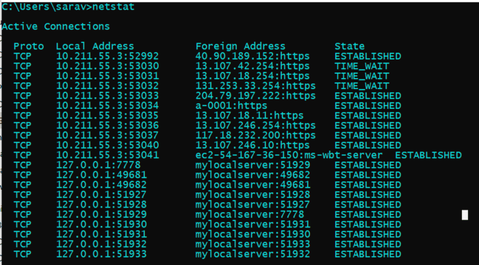 Which tcp ip utility gives you the following output