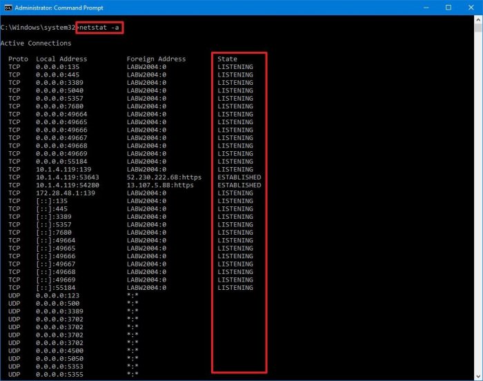 Netstat network commands windows cmd command monitor using use connections